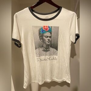 Frida Kahlo Graphic T-Shirt with Floral Design